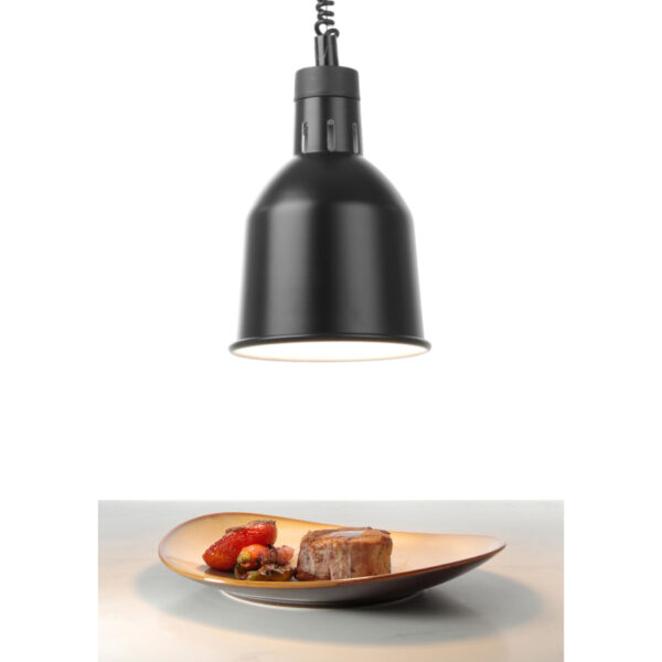 Lampa do podgrzewania potraw - wisząca cylindryczna stożkowa czarna śr. 175mm 250W - Hendi 273852 1 273852 1