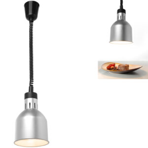 Lampa do podgrzewania potraw - wisząca cylindryczna stożkowa srebrna 250W - obrazek 1