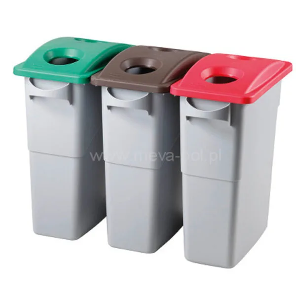 Pojemnik kosz modułowy do selektywnej zbiórki odpadów Rubbermaid SLIM JIM reg 87L 2 3050 3