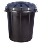 3058 pojemnik kosz na odpady smieci uniwersalny z pokrywa okragly 70l czarny