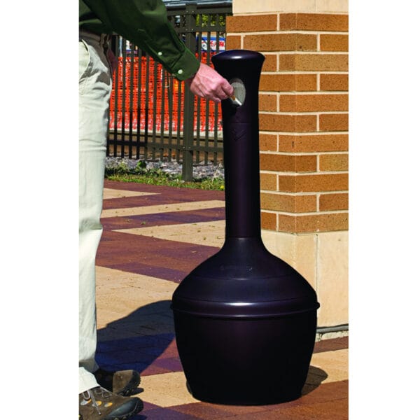Popielniczka wolnostojąca zewnętrzna czarna z pojemnikiem 15L śr. 33cm wys. 100cm 1 3561 2