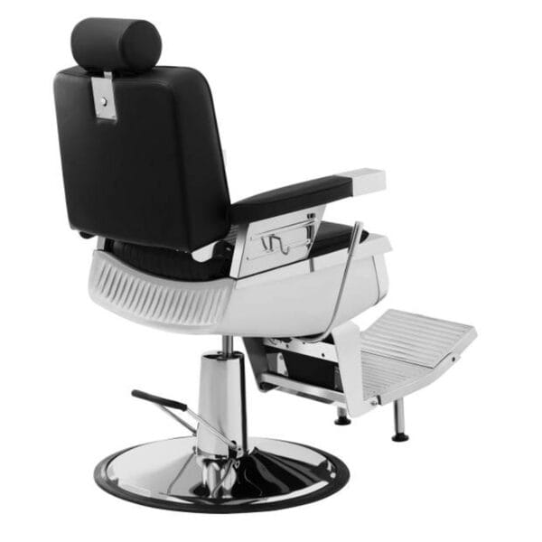 Profesjonalny fotel fryzjerski barberski z podnóżkiem obrotowy LUXURIA Physa czarny 5 4050 5