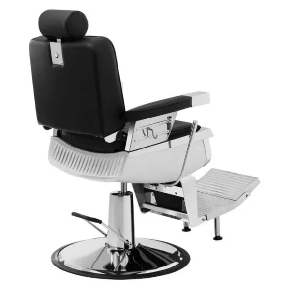 Profesjonalny fotel fryzjerski barberski z podnóżkiem obrotowy LUXURIA Physa czarny 5 4050 5