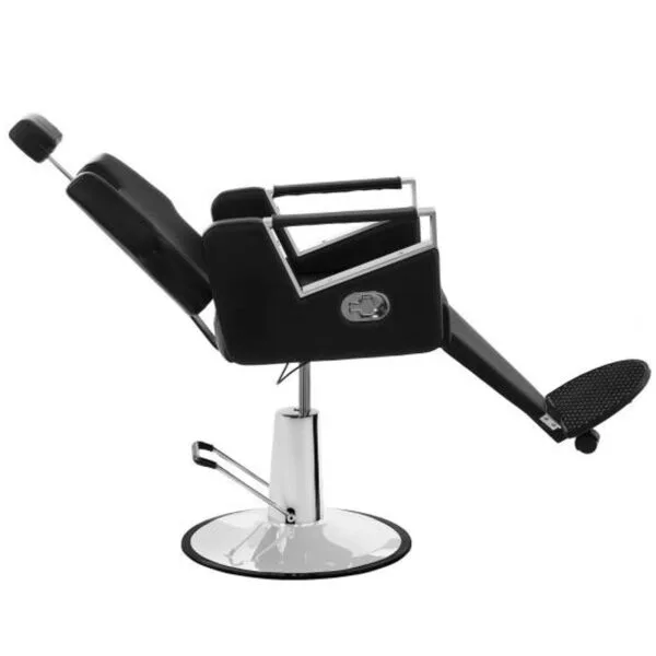 Profesjonalny fotel fryzjerski barberski z podnóżkiem obrotowy TURIN Physa czarny 1 4052 2