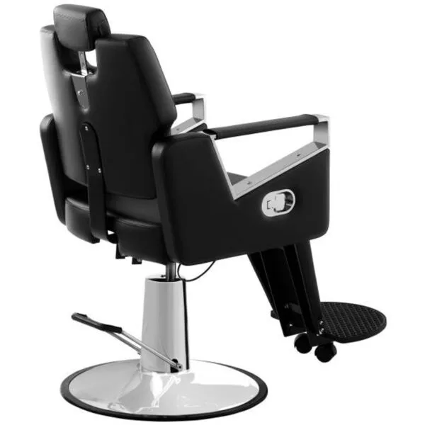 Profesjonalny fotel fryzjerski barberski z podnóżkiem obrotowy TURIN Physa czarny 5 4052 5