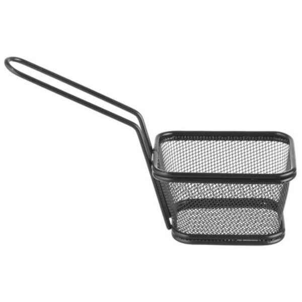 Koszyk do serwowania smażonych przekąsek frytek z uchwytem czarny 105x90x60 mm - Hendi 425671 2 425671 2