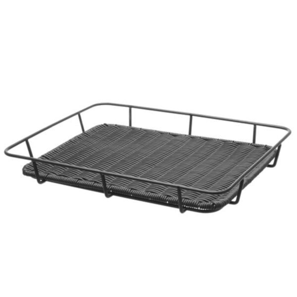 Kosz tacka na pieczywo z ramą ze stali nierdzewnej czarny 400x300x50 mm - Hendi 426555 1 426555 1