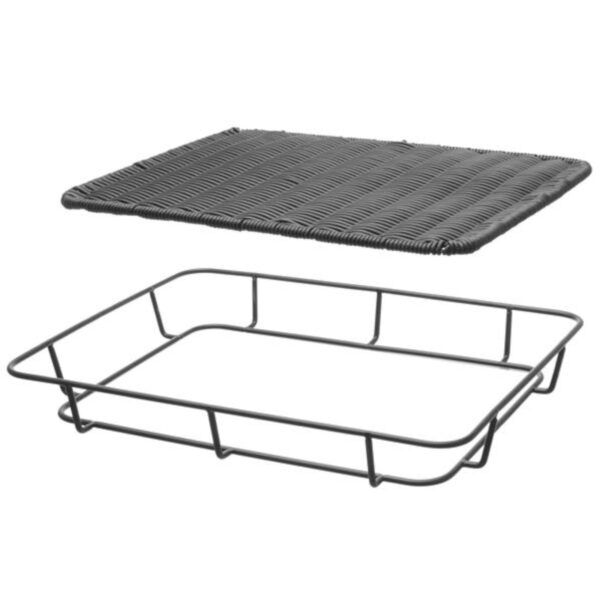Kosz tacka na pieczywo z ramą ze stali nierdzewnej czarny 400x300x50 mm - Hendi 426555 2 426555 2