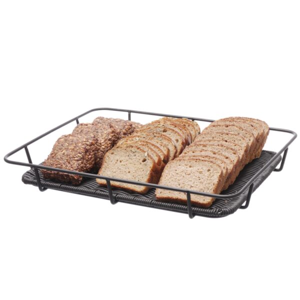 Kosz tacka na pieczywo z ramą ze stali nierdzewnej czarny 400x300x50 mm - Hendi 426555 4 426555 4