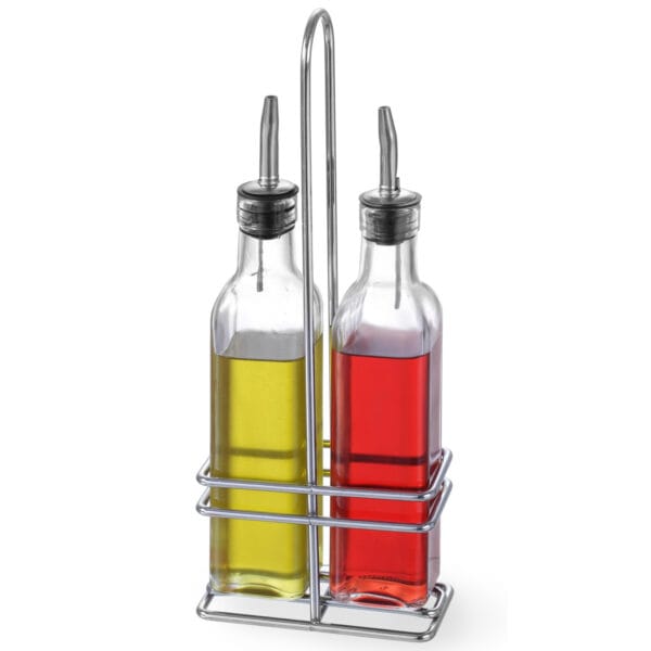 Zestaw stołowy butelki z koszykiem do oliwy i octu winnego 2 x 237ml - Hendi 460245 1 460245 2