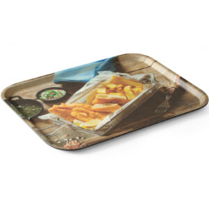 Taca antypoślizgowa do serwowania tasty fish chips 330 x 430 mm - Hendi 508022 3 Taca antypoślizgowa do serwowania tasty fish chips 330 x 430 mm - Hendi 508022 - obrazek 2