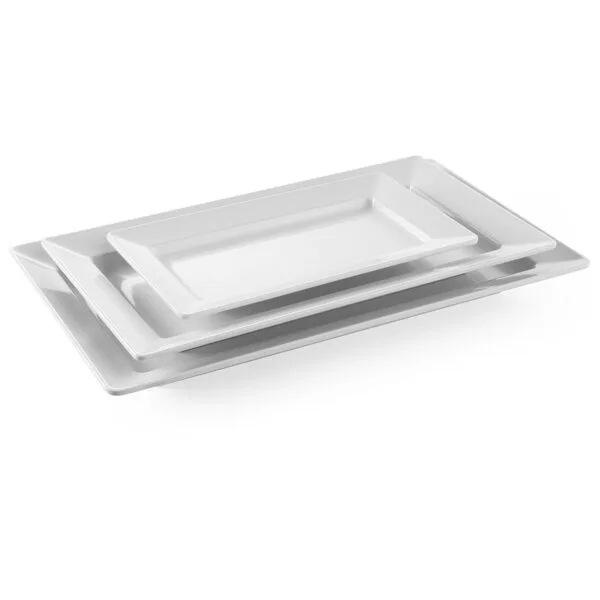 Półmisek z melaminy prostokątny 36x20.5cm wys. 3.8cm biały - Hendi 561508 1 561508 3