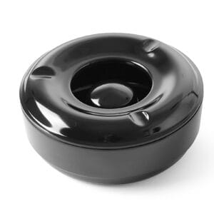 Popielniczka z pokrywką z melaminy czarna śr. 146mm - Hendi 569757 - obrazek 1
