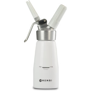 Syfon do bitej śmietany N2O Kitchen Line ZESTAW + 3 końcówki 0.25L - biały - HENDI 588031 2 Syfon do bitej śmietany N2O Kitchen Line ZESTAW + 3 końcówki 0.25L - biały - HENDI 588031 - obrazek 1