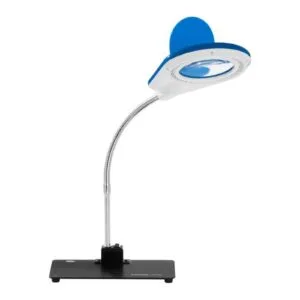 Lampka biurkowa LED bezcieniowa ze szkłem powiększającym 5x/10x - Niebieska 8 Lampka biurkowa LED bezcieniowa ze szkłem powiększającym 5x/10x - Niebieska - obrazek 2