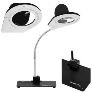 Lampka biurkowa LED bezcieniowa ze szkłem powiększającym 5x/10x i uchwytem na płytki PCB 9 Lampka biurkowa LED bezcieniowa ze szkłem powiększającym 5x/10x i uchwytem na płytki PCB - obrazek 1