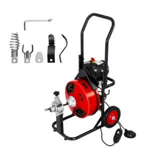 Przepychacz udrażniacz spirala do rur elektryczna 390W 23m MSW-DRAIN CLEAN 23E + głowice 10 Przepychacz udrażniacz spirala do rur elektryczna 390W 23m MSW-DRAIN CLEAN 23E + głowice - obrazek 2