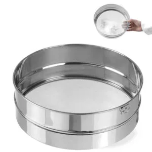 Sito piekarnicze gęste do przesiewania mąki śr. 247mm stalowe - Hendi 637807 3 Sito piekarnicze gęste do przesiewania mąki śr. 247mm stalowe - Hendi 637807 - obrazek 1