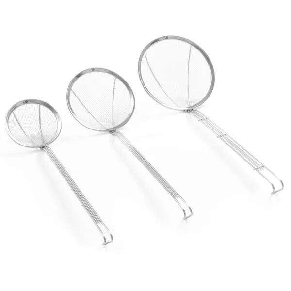 Cedzak sitko do smażenia w głębokim oleju ze stali nierdzewnej śr. 120 mm - Hendi 640203 1 640104 2
