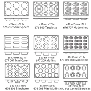 Foremki silikonowe nieprzywierające do pieczenia do 260C MINI-CAKE 176x300mm GN1/3 - Hendi 677001 5 Foremki silikonowe nieprzywierające do pieczenia do 260C MINI-CAKE 176x300mm GN1/3 - Hendi 677001 - obrazek 3