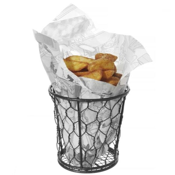 Papier pergaminowy do przekąsek frytek nadruk KUCHNIA 500 szt. 258x425 mm - Hendi 678206 4 678206 4