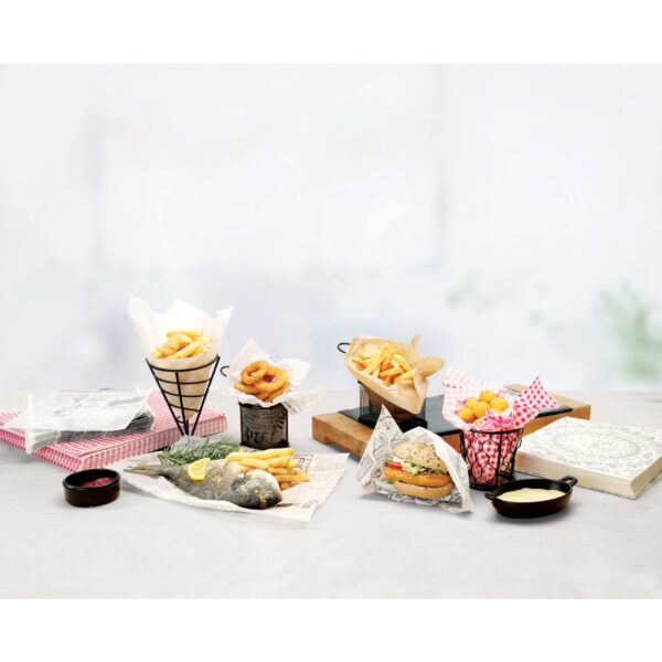 Papier pergaminowy do przekąsek frytek nadruk KUCHNIA 500 szt. 258x425 mm - Hendi 678206 6 678206 6
