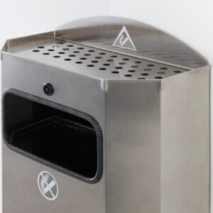 Kosz z ramką na worek na śmieci odpadki naścienny z popielniczką stal nierdzewna 328x164x541mm 7 Kosz z ramką na worek na śmieci odpadki naścienny z popielniczką stal nierdzewna 328x164x541mm - obrazek 2