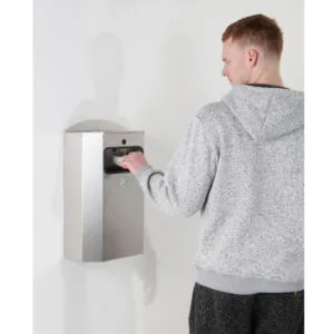 Kosz z ramką na worek na śmieci odpadki naścienny z popielniczką stal nierdzewna 328x164x541mm 8 Kosz z ramką na worek na śmieci odpadki naścienny z popielniczką stal nierdzewna 328x164x541mm - obrazek 3