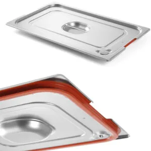 Pokrywka do pojemnika GN Profi Line z uszczelką silikonową i wycięciem na uchwyty GN1/2 265x325mm stal - Hendi 804322 3 Pokrywka do pojemnika GN Profi Line z uszczelką silikonową i wycięciem na uchwyty GN1/2 265x325mm stal - Hendi 804322 - obrazek 1