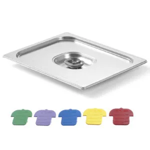 Pokrywka do pojemnika GN z kolorowymi klipsami Haccp GN1/1 530x325mm stal nierdzewna - Hendi 805206 2 Pokrywka do pojemnika GN z kolorowymi klipsami Haccp GN1/1 530x325mm stal nierdzewna - Hendi 805206 - obrazek 1