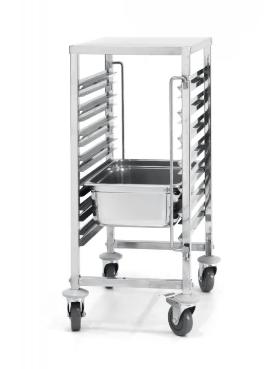 Wózek do transportu pojemników 7 x GN 1/1 z blatem roboczym - Hendi 810668 1 810668 1