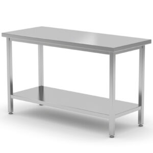 Stół blat roboczy stalowy centralny z półką 180x70x85 cm - Hendi 810743 2 Stół blat roboczy stalowy centralny z półką 180x70x85 cm - Hendi 810743 - obrazek 1