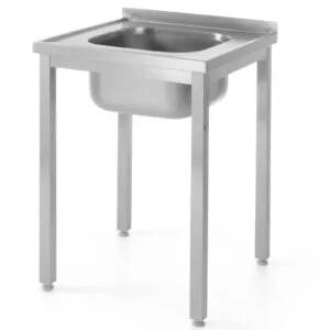 Stół blat roboczy stalowy z jednym zlewem 600x600mm - Hendi 811849 1 Stół blat roboczy stalowy z jednym zlewem 600x600mm - Hendi 811849 - obrazek 1