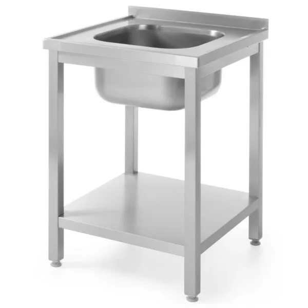 811856 stol blat roboczy stalowy z jednym zlewem 600x600mm i polka hendi 811856 hurtownia cena tanio