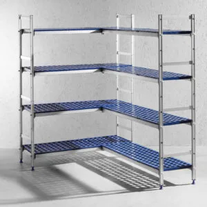 Regał magazynowy gastronomiczny do kuchni aluminiowy na pojemniki GN1/1 szer. 112cm 5 Regał magazynowy gastronomiczny do kuchni aluminiowy na pojemniki GN1/1 szer. 112cm - obrazek 2