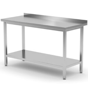 Stół gastronomiczny przyścienny z rantem i półką 100x70x85 cm - Hendi 812723 2 Stół gastronomiczny przyścienny z rantem i półką 100x70x85 cm - Hendi 812723 - obrazek 1