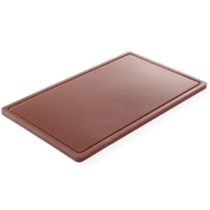 Deska do krojenia HACCP do mięsa oraz wędlin GN 1/2 brązowa - Hendi 826140 - obrazek 1