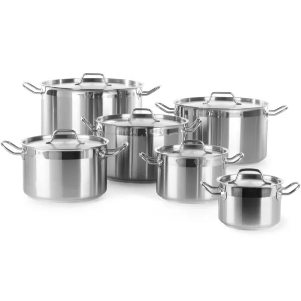 Garnek średni Profi Line z pokrywką 7 l śr. 240 x 150 h - Hendi 831403 8 831007 09