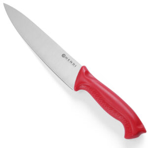 Nóż kucharski HACCP do surowego mięsa 385mm - czerwony - HENDI 842720 - obrazek 1