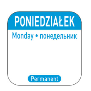 Naklejki food safety na pojemniki wielokrotnego użytku Poniedziałek PL RU EN 1000 szt. Hendi 850077 1 Naklejki food safety na pojemniki wielokrotnego użytku Poniedziałek PL RU EN 1000 szt. Hendi 850077 - obrazek 1