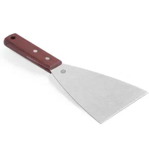 Szpachelka kuchenna ze stali nierdzewnej z drewnianym uchwytem brązowa - Hendi 855119 1 Szpachelka kuchenna ze stali nierdzewnej z drewnianym uchwytem brązowa - Hendi 855119 - obrazek 1