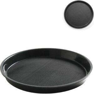 Taca kelnerska antypoślizgowa odporna okrągła z rantem śr. 36cm - czarna 3 Taca kelnerska antypoślizgowa odporna okrągła z rantem śr. 36cm - czarna - obrazek 1