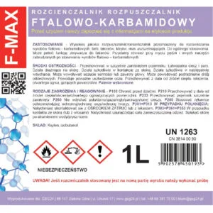 Rozcieńczalnik ftalowo-karbamidowy do farb i lakierów F-MAX 1L 3 Rozcieńczalnik ftalowo-karbamidowy do farb i lakierów F-MAX 1L - obrazek 2