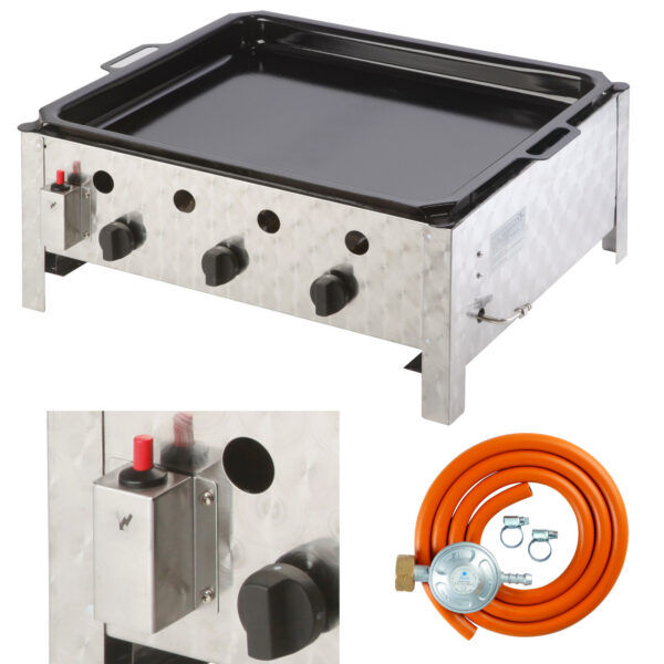 gp15001 patelnia gazowy grill gazowy pelvis z patelnia emaliowana trzy palniki 10 kw sklep cena tanio