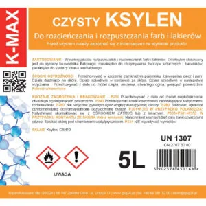 Ksylen rozpuszczalnik rozcieńczalnik organiczny do farb i lakierów K-MAX 5L 3 Ksylen rozpuszczalnik rozcieńczalnik organiczny do farb i lakierów K-MAX 5L - obrazek 2