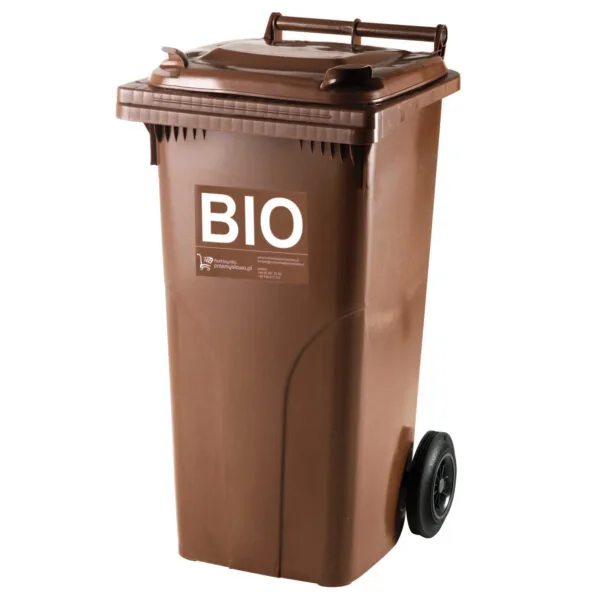 Naklejka nalepka BIO na kosz śmietnik kubeł kontener na bioodpady odpady spożywcze 2 naklejka samoprzylepna bio na kosz na smieci kosz