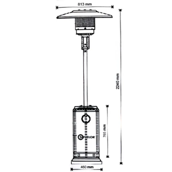 Lampa grzewcza gazowa parasol grzewczy ETNA BIAŁA na gaz PB LPG 5 tz02002 3